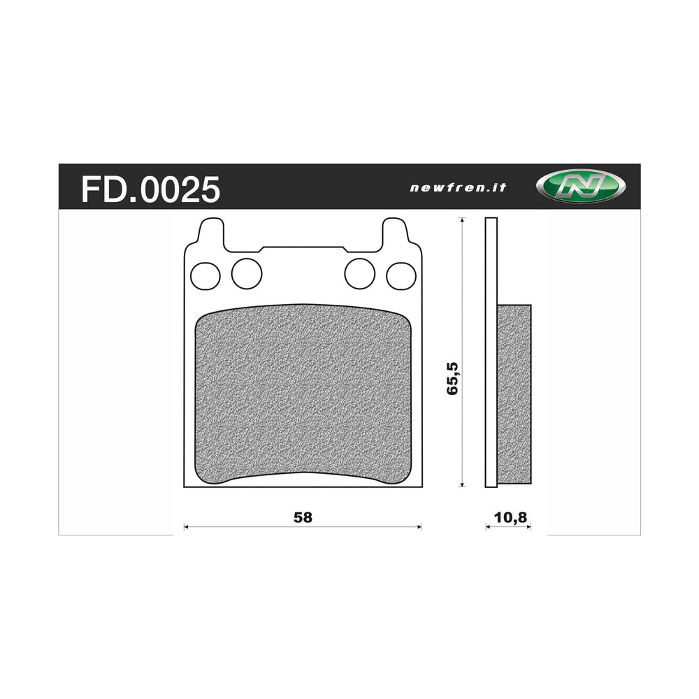 New NEWFREN Rear Brake Pad - Touring Organic For HONDA CB750F1 1-FD0025-BT