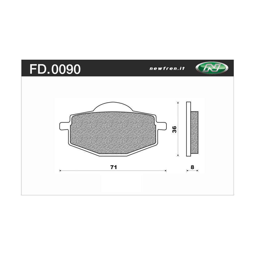 New NEWFREN Rear Brake Pad - Touring Organic For YAMAHA 1-FD0090-BT