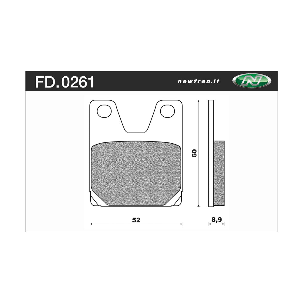 New NEWFREN Rear Brake Pad - Touring Sintered For YAMAHA YZF-R1 1-FD0261-TS