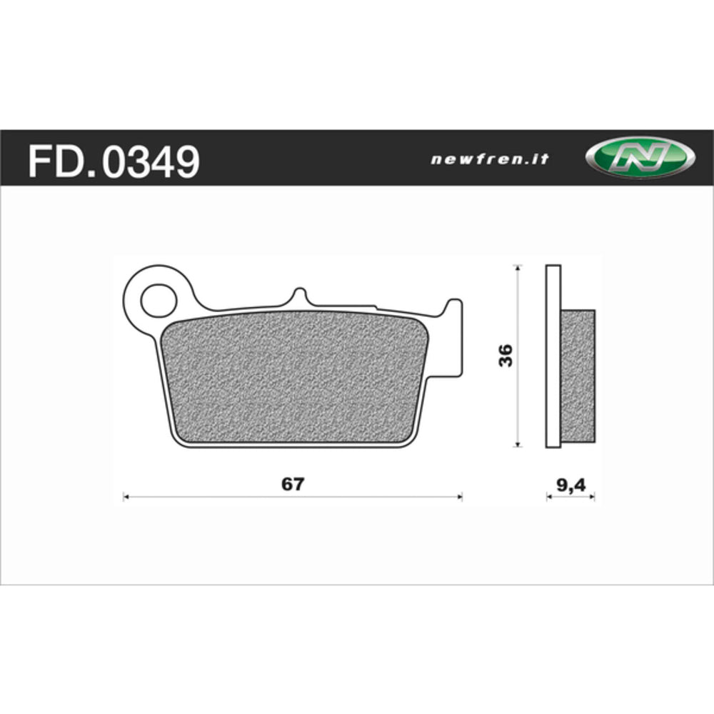 New NEWFREN Rear Brake Pad - Off Road Dirt Race Sintered 1-FD0349-X01