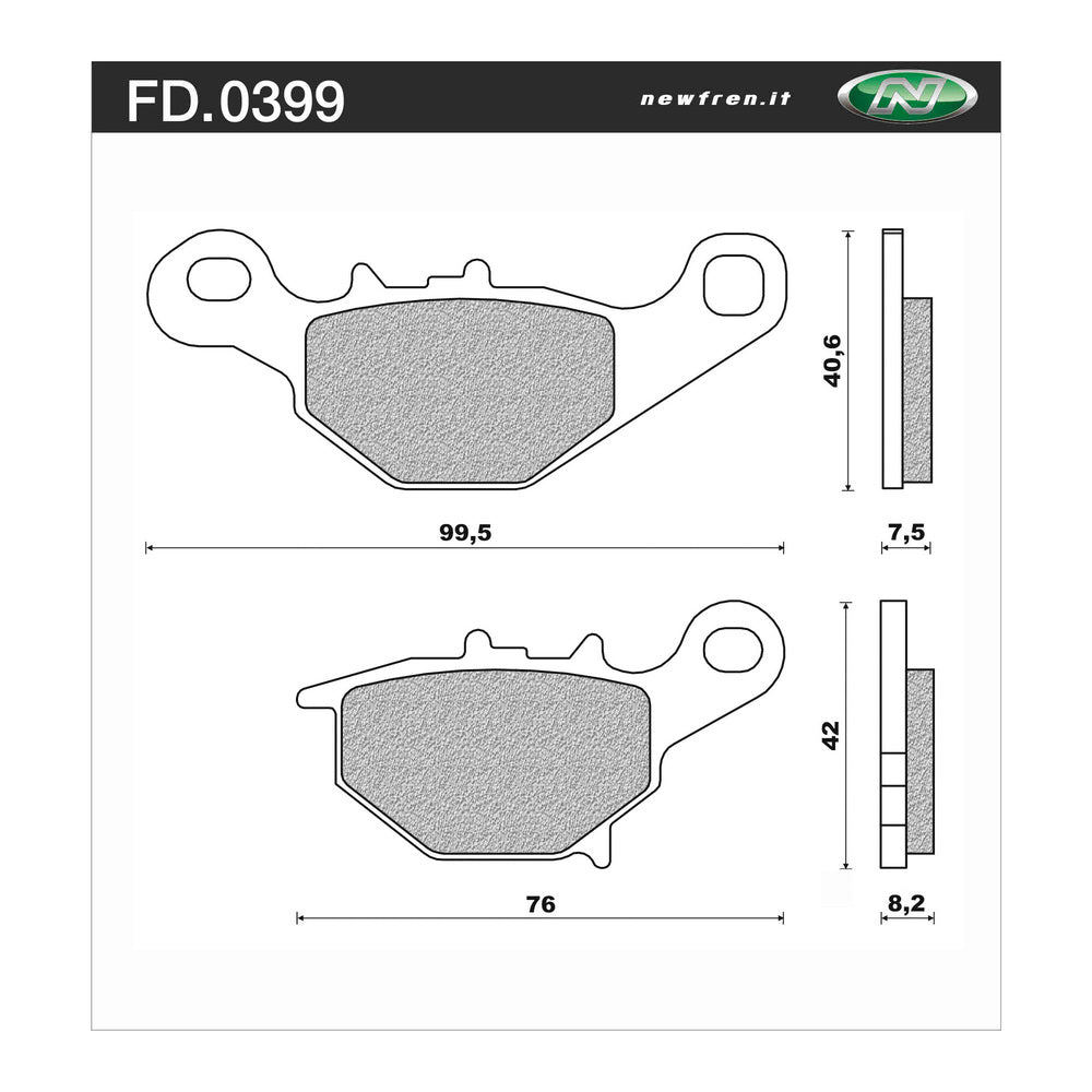 New NEWFREN Rear Brake Pad - Off Road Dirt Sintered For SUZUKI 1-FD0399-SD