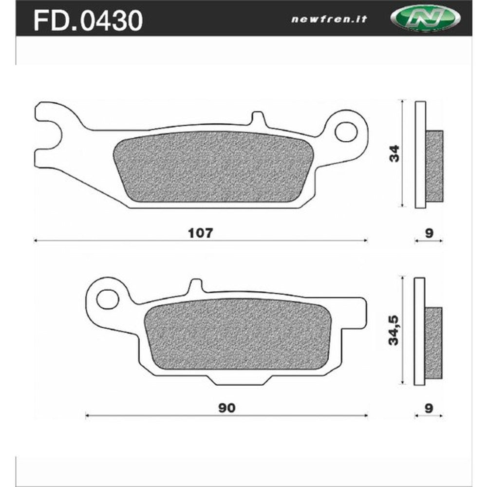 New NEWFREN Rear Brake Pad - Off Road ATV Sintered For YAMAHA 1-FD0430-SV