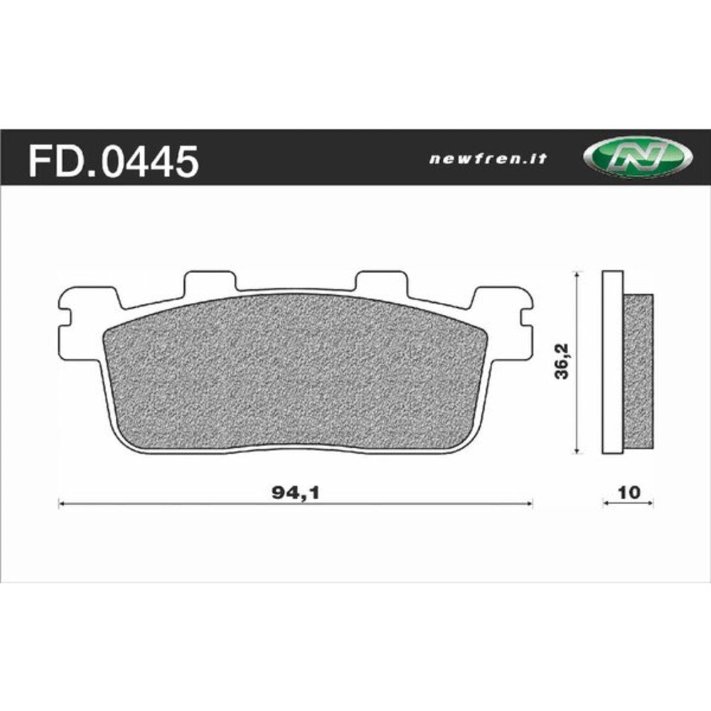 New NEWFREN Rear Brake Pad - Scooter Elite Organic For KYMCO 1-FD0445-BE