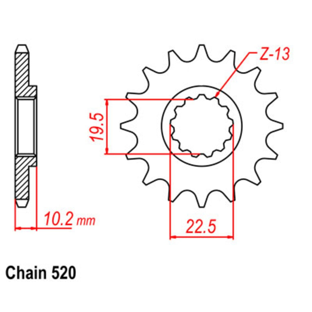 New SUPERSPROX 12T Sprocket - Front For KAWASAKI KLX400R 10-143-12