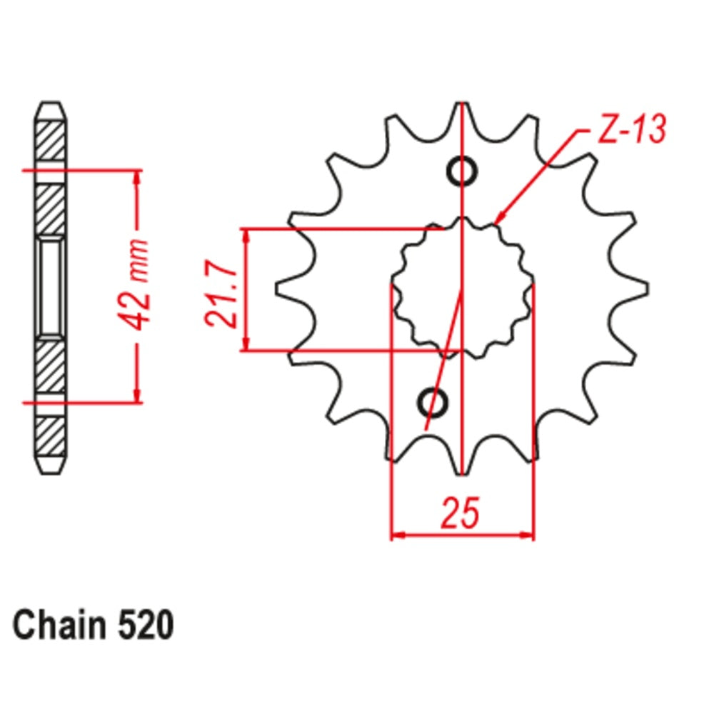 New SUPERSPROX 13T Sprocket - Front For APRILIA RS250 10-167-13