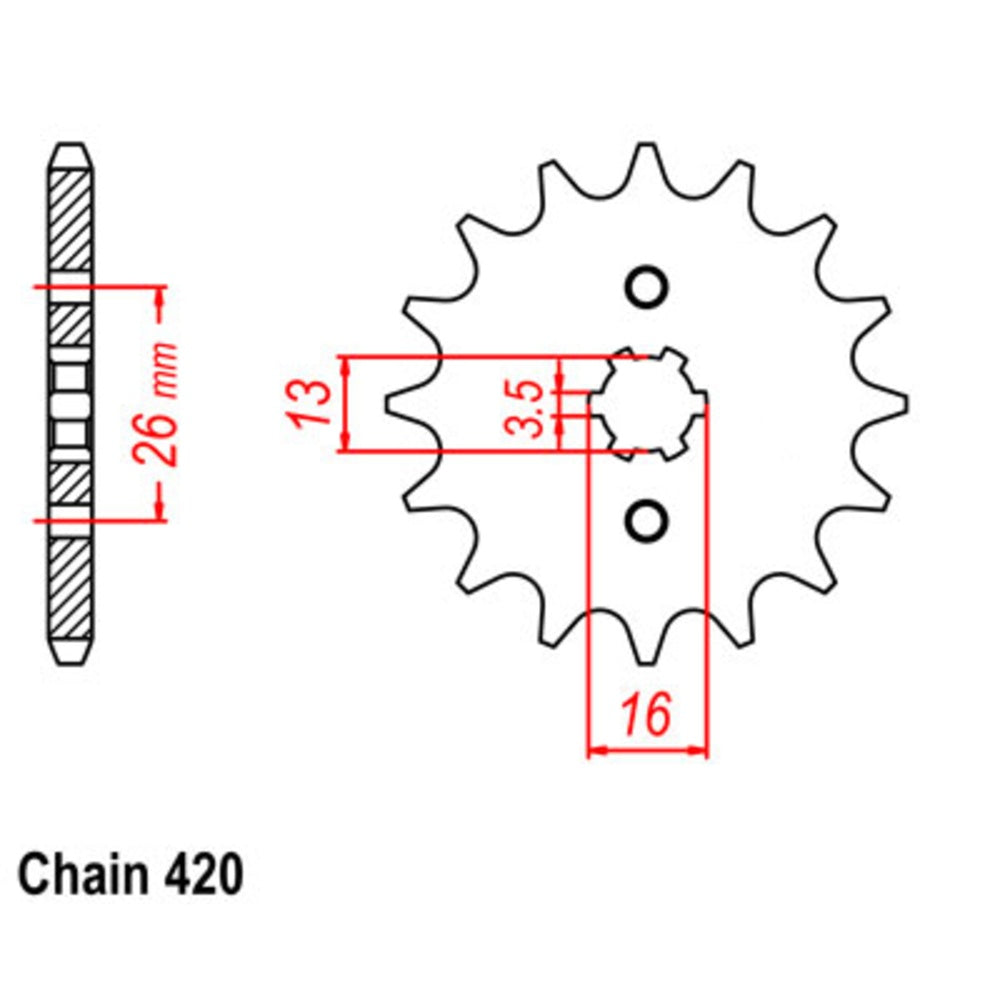 New SUPERSPROX 10T Sprocket - Front For KAWASAKI KDX50, KFX50 10-257-10