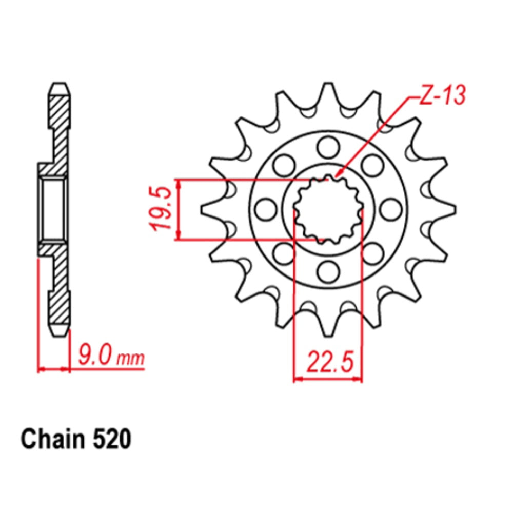 New SUPERSPROX 12T Sprocket - Front For SUZUKI RM-Z250 10-49H-12