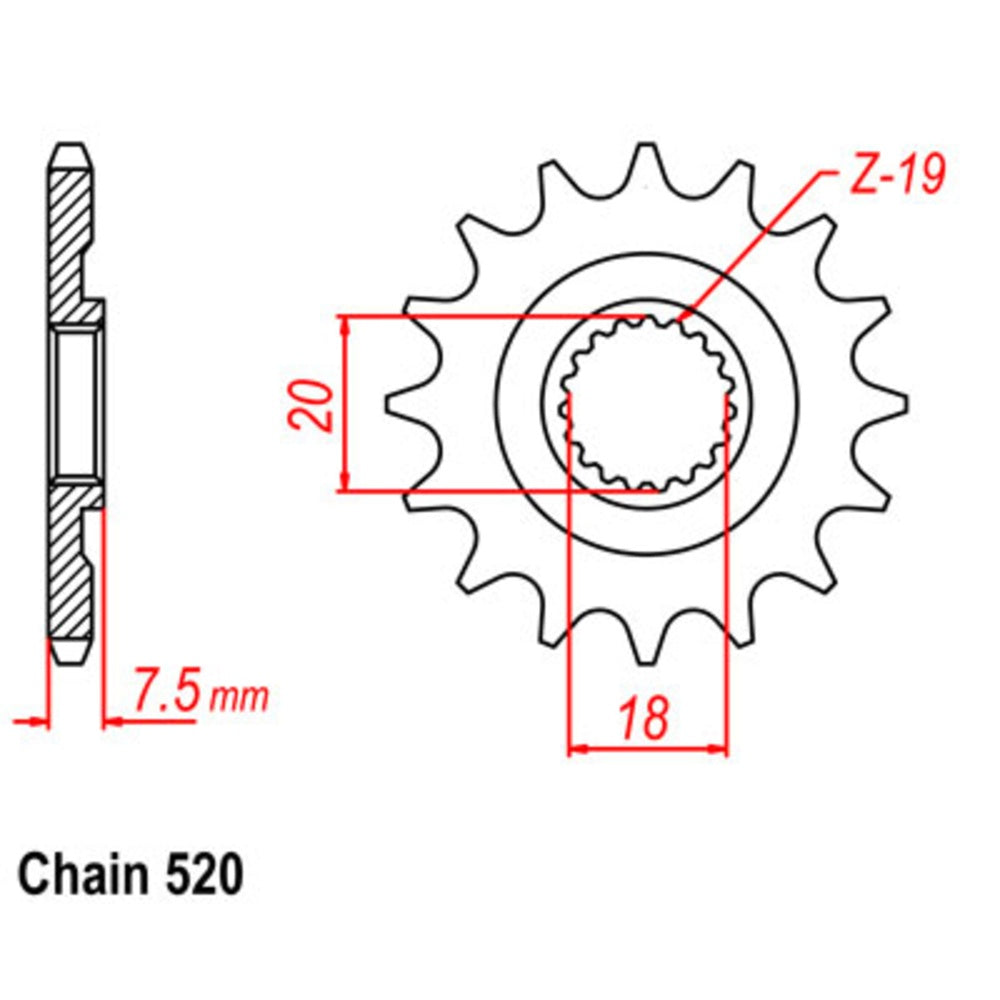 New SUPERSPROX 12T Sprocket - Front For HONDA CR125R 10-6KS-12