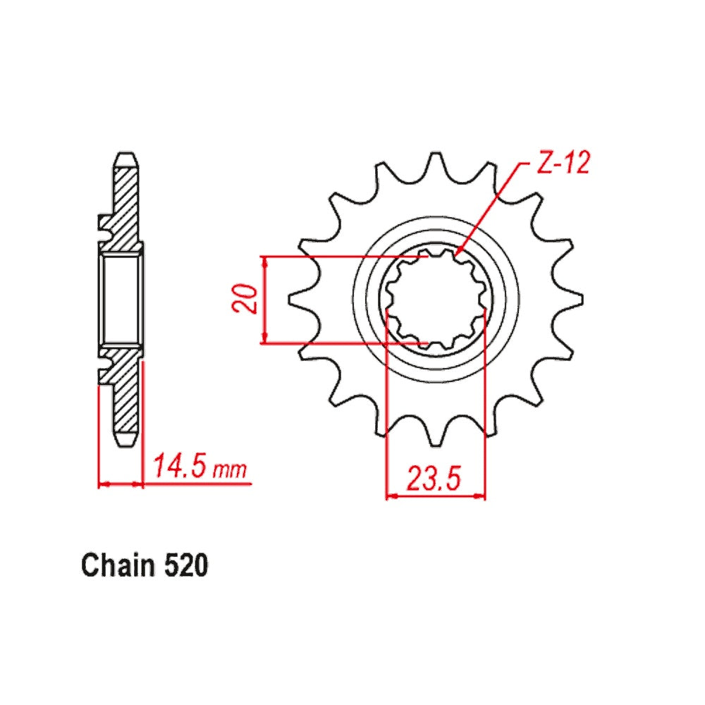 New SUPERSPROX 12T Sprocket - Front For HONDA CRF450L 10-MKE-12