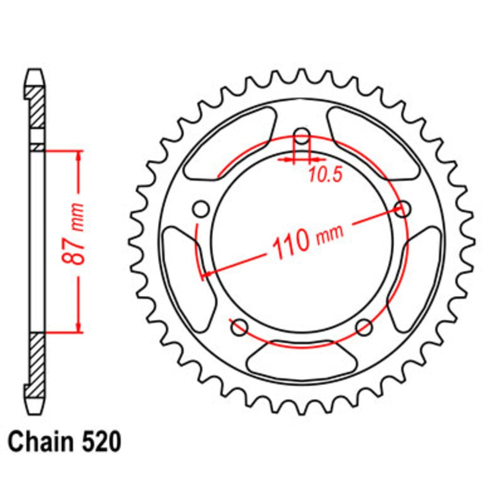 New SUPERSPROX 39T Sprocket Steel - Rear For SUZUKI 11-01D-39