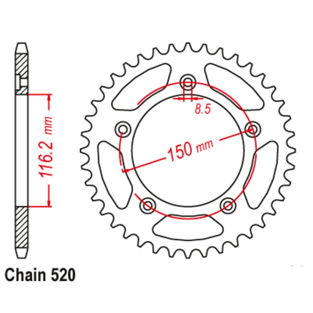 New SUPERSPROX 42T Sprocket Steel - Rear For APRILIA RS250 11-028-42