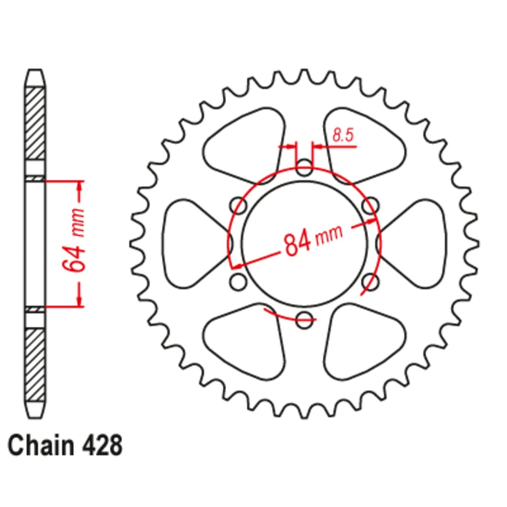 New SUPERSPROX 45T Sprocket Steel - Rear For HONDA CT90 11-053-45