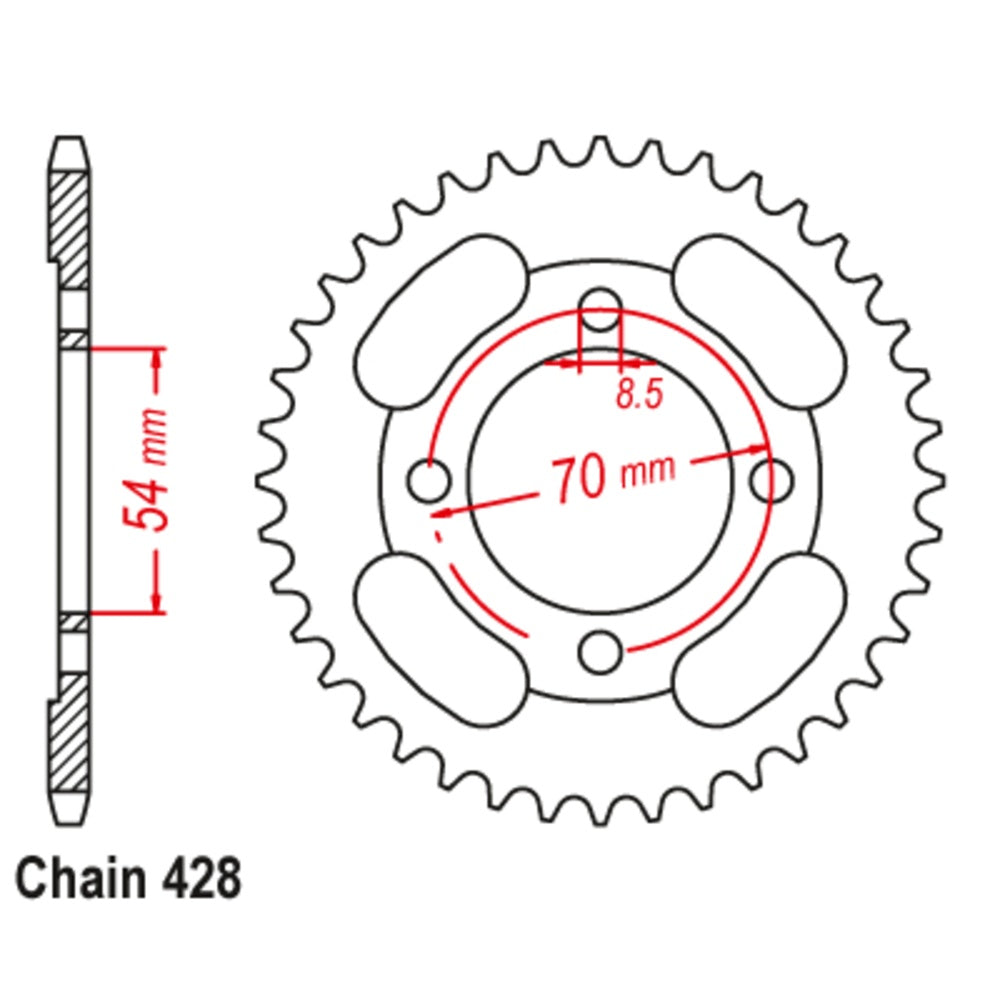 New SUPERSPROX 45T Sprocket Steel - Rear For HONDA CT110 AUST POST 11-059-45