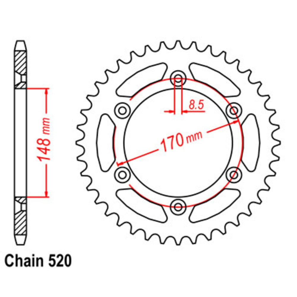 New SUPERSPROX 42T Sprocket Steel - Rear For SUZUKI 11-142-42