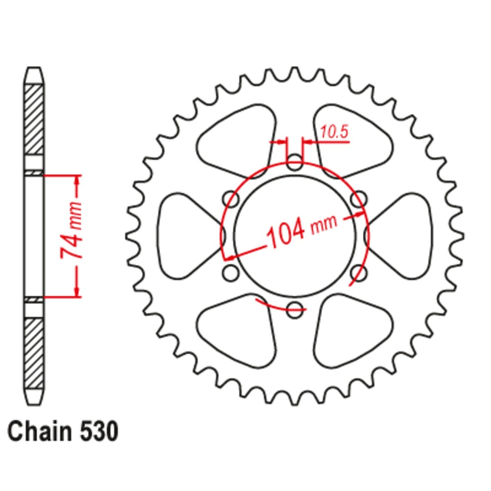 New MTX 42T Sprocket Steel - Rear For KAWASAKI 11-165-42