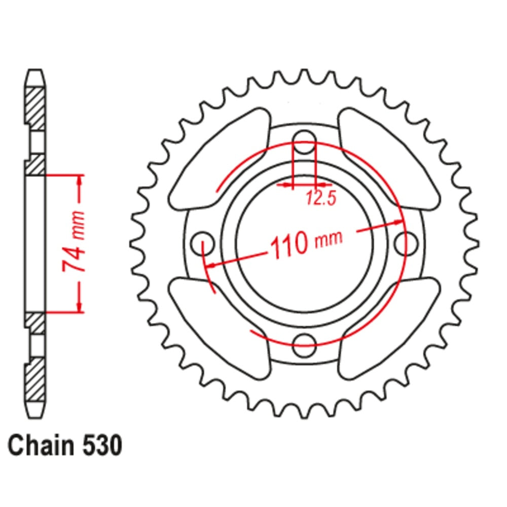 New MTX 39T Sprocket Steel - Rear For YAMAHA 11-1J3-39