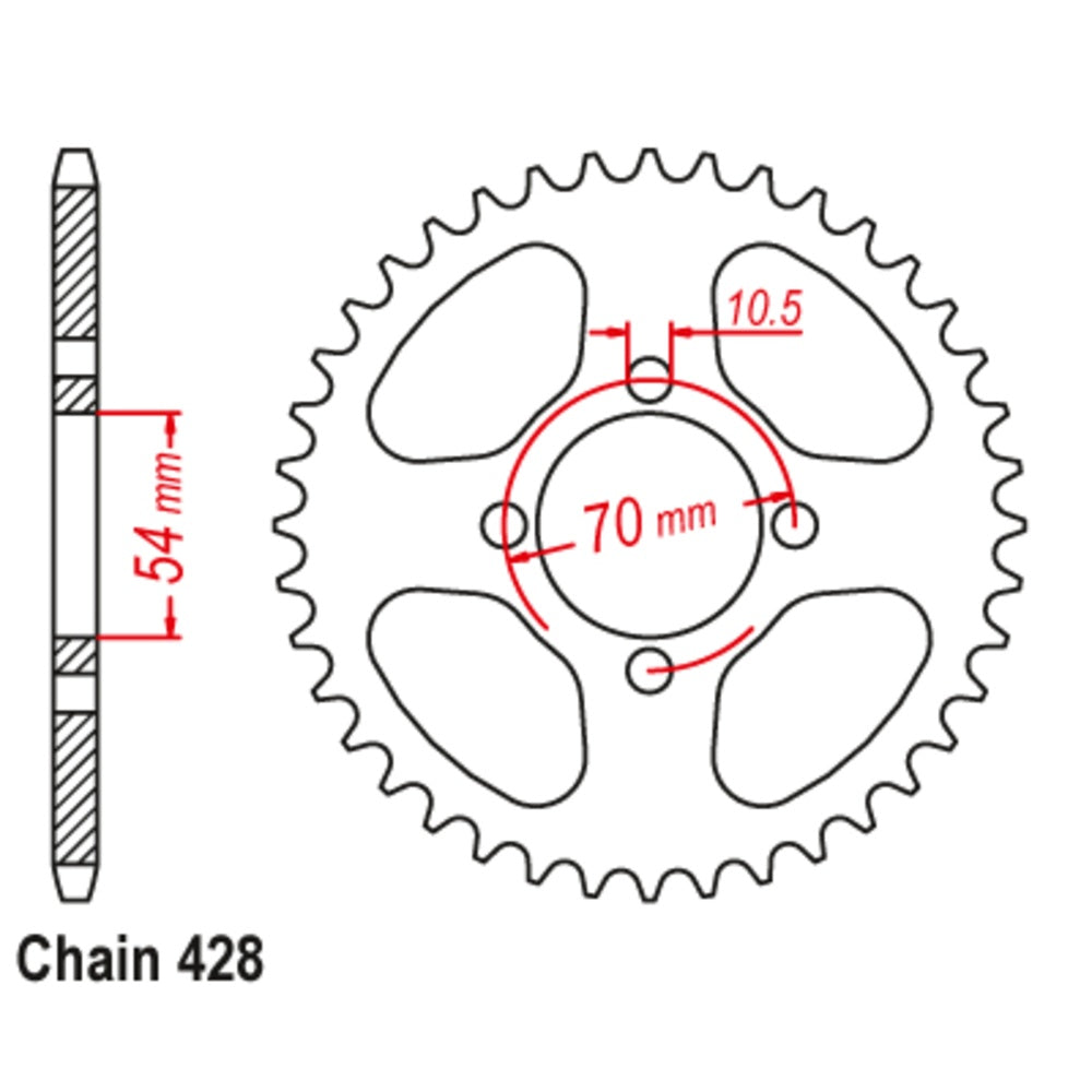 New SUPERSPROX 42T Sprocket Steel - Rear For HONDA CBR125R 11-206-42