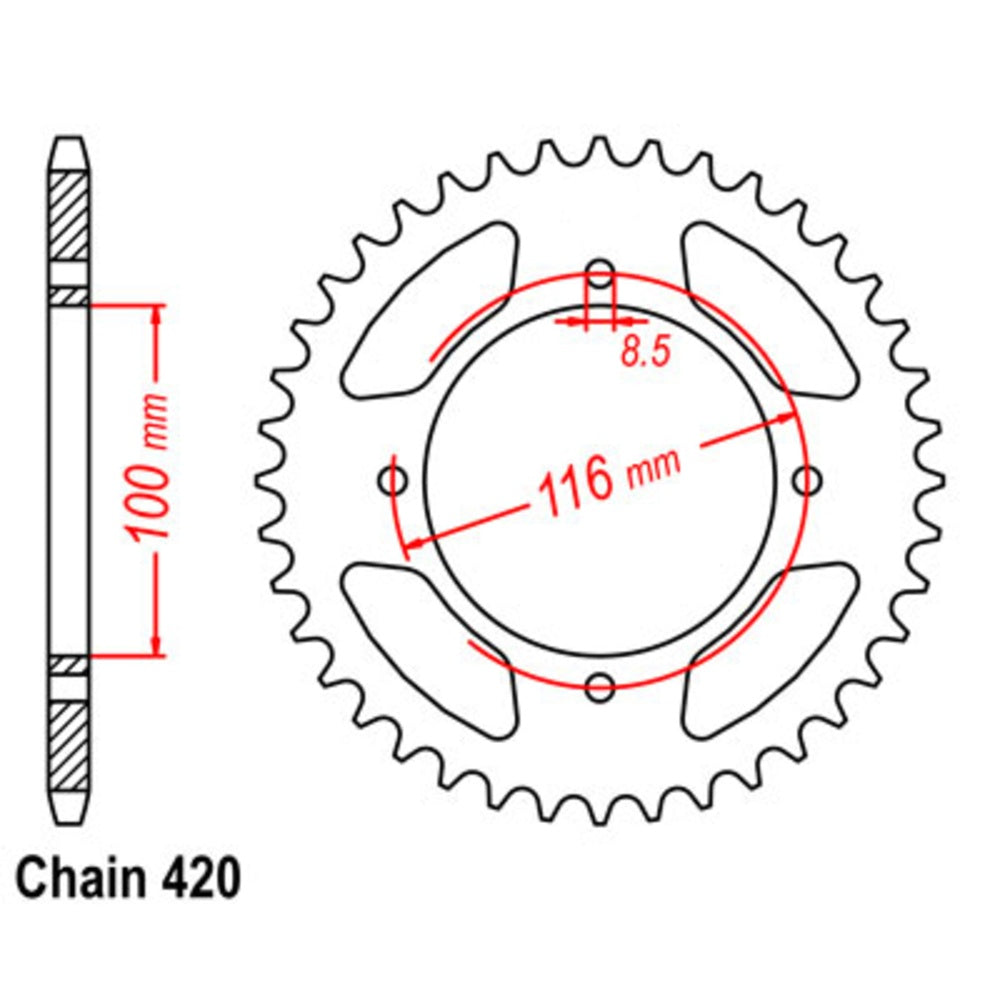 New SUPERSPROX 47T Sprocket Steel - Rear For KAWASAKI, SUZUKI 11-207-47