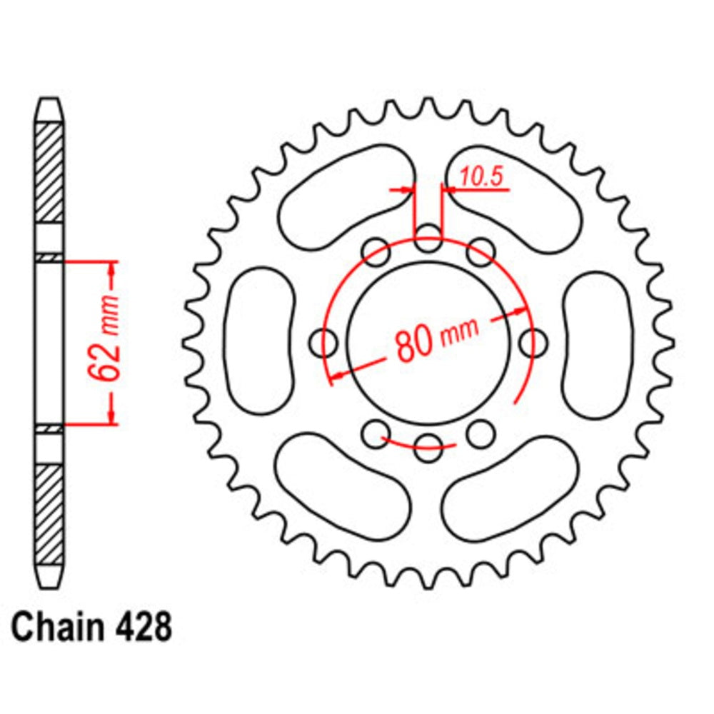 New SUPERSPROX 49T Sprocket Steel - Rear For YAMAHA 11-276-49