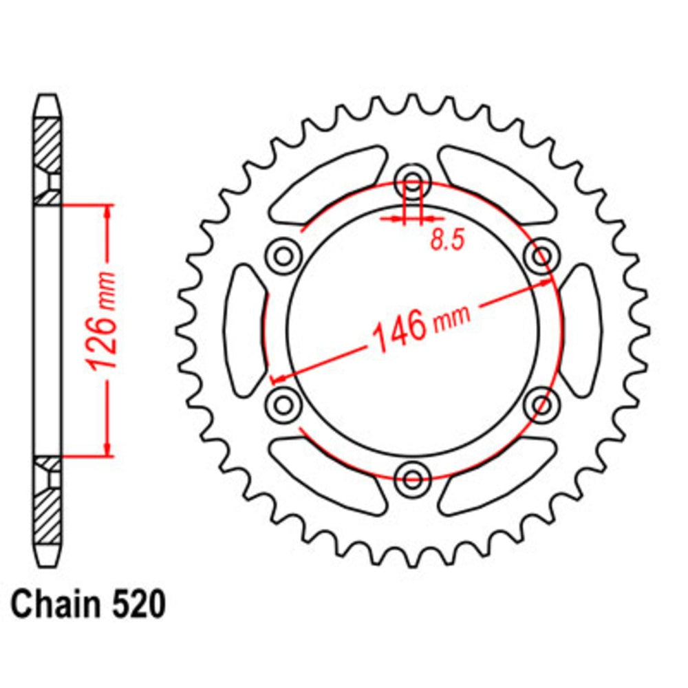 New SUPERSPROX 39T Sprocket Steel - Rear For KAWASAKI KLX400R 11-402-39