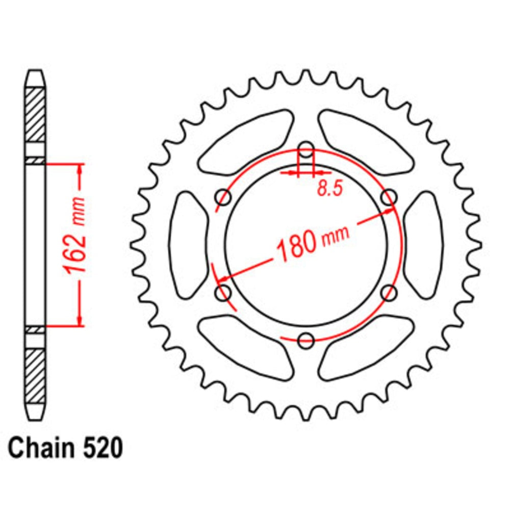 New MTX 46T Sprocket Steel - Rear For SUZUKI 11-406-46