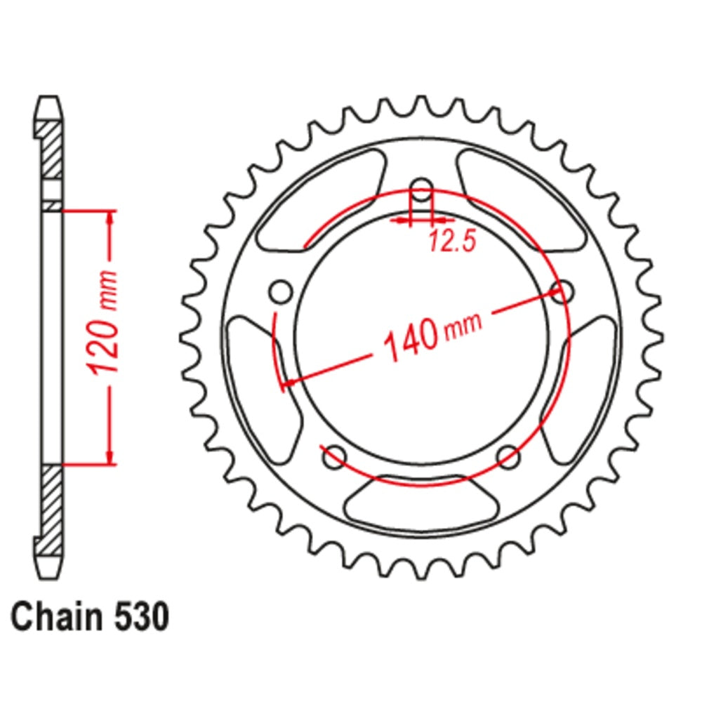 New MTX 40T Sprocket Steel - Rear For SUZUKI GSX1400 11-40F-40