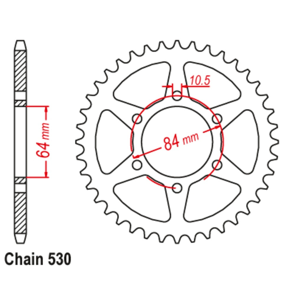 New MTX 43T Sprocket Steel - Rear For SUZUKI 11-440-43