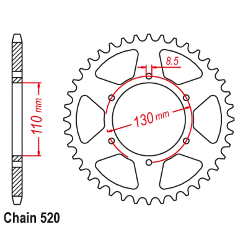New SUPERSPROX 48T Sprocket Steel - Rear For HONDA XR200R, XR250 11-446-48