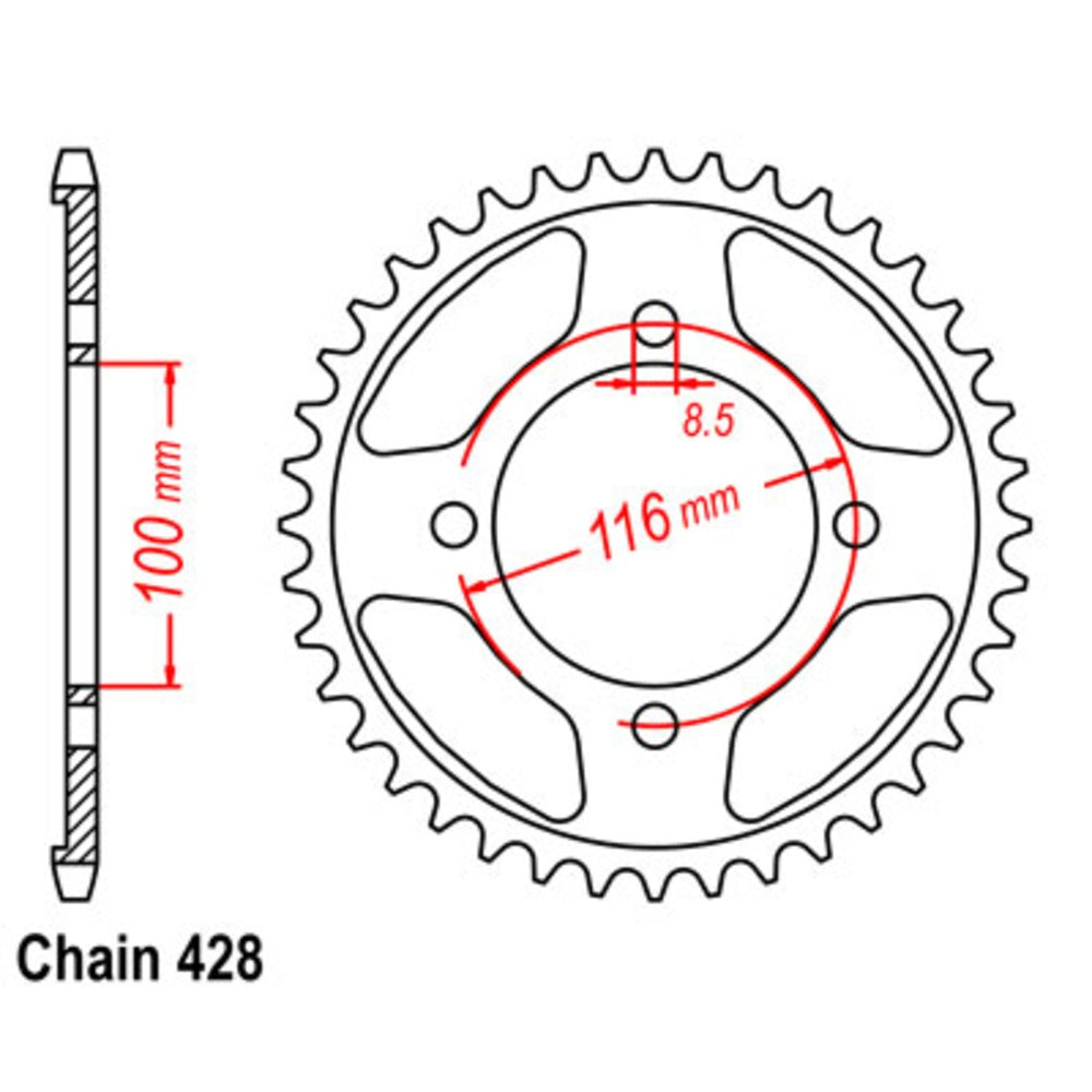 New SUPERSPROX 50T Sprocket Steel - Rear For KAWASAKI 11-462-50