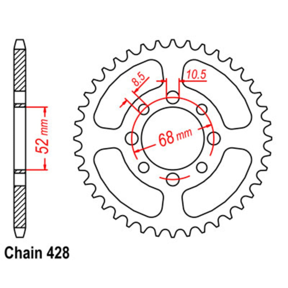 SUPERSPROX Rear Sprocket Steel Alternate Pitch For KAWASAKI Z125 PRO 11-464-36