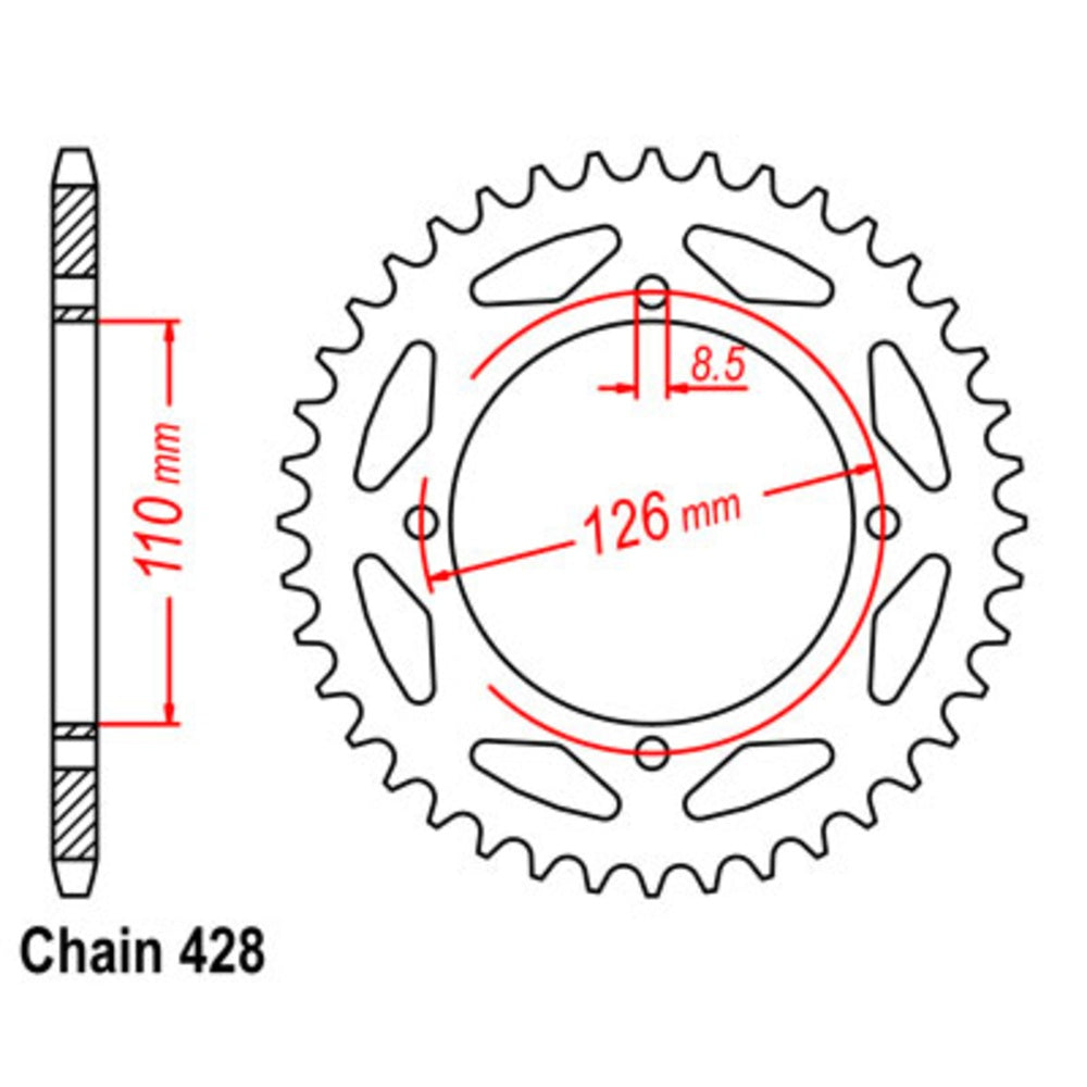 New SUPERSPROX 44T Sprocket Steel - Rear For KAWASAKI 11-466-44