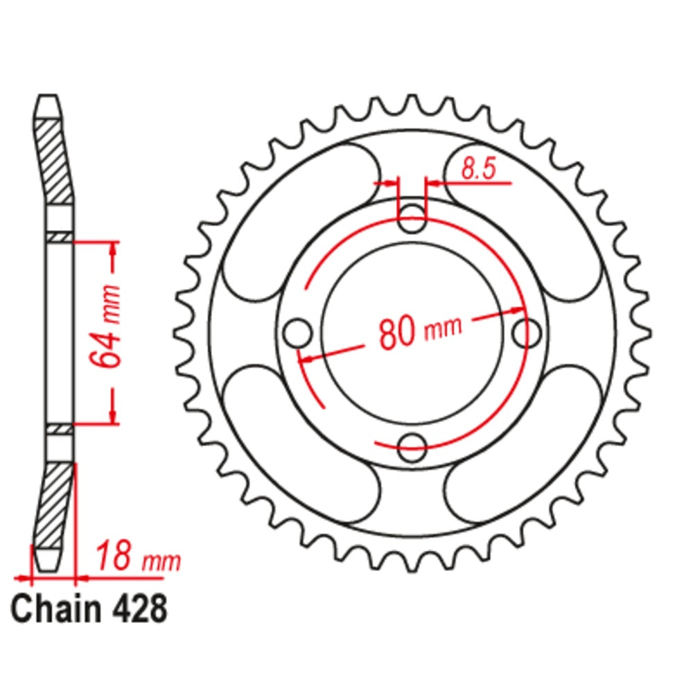 New SUPERSPROX 47T Sprocket Steel - Rear For YAMAHA AG175, AG100 11-482-47