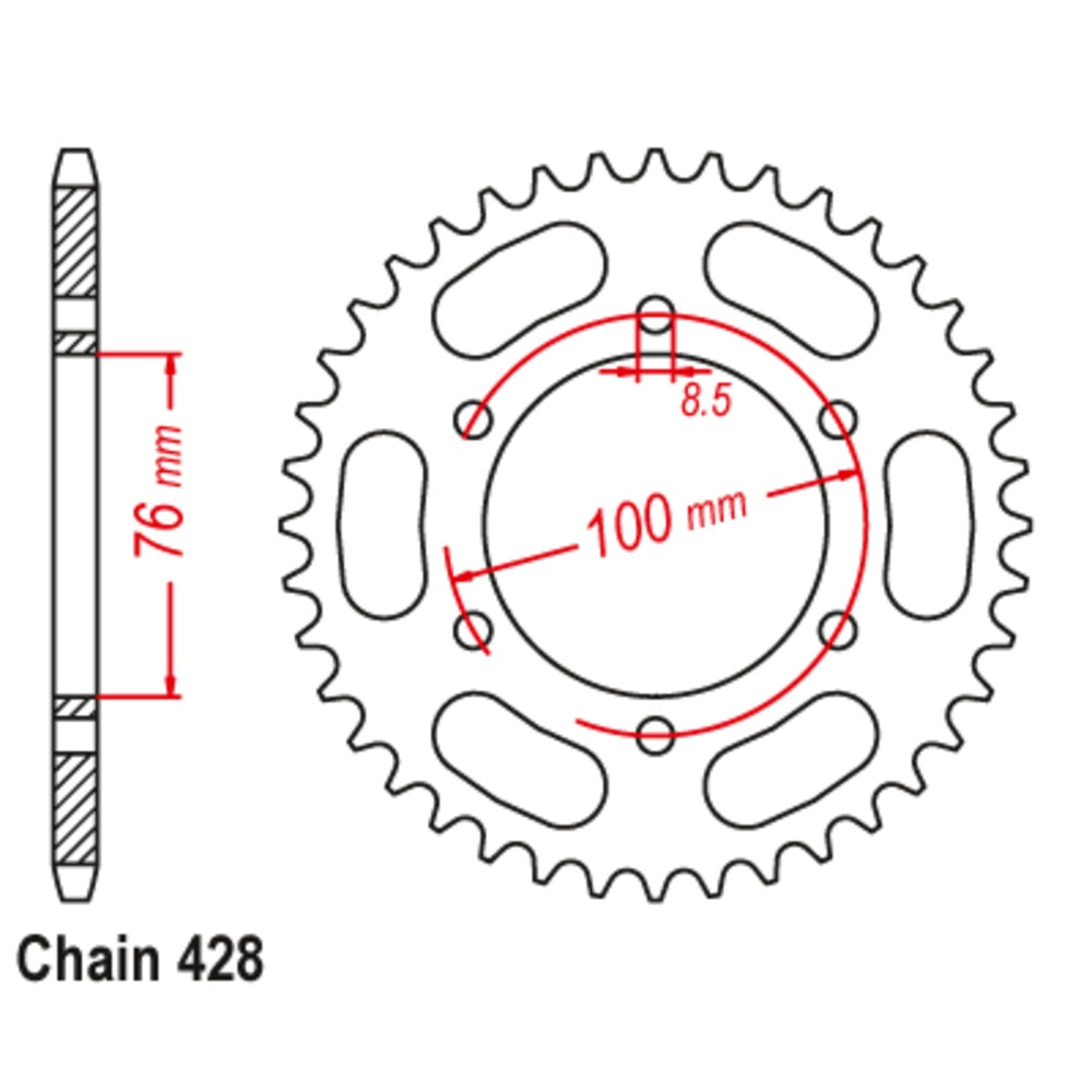 New SUPERSPROX 42T Sprocket Steel - Rear For YAMAHA YZF-R125, YZF-R15 11-844-42