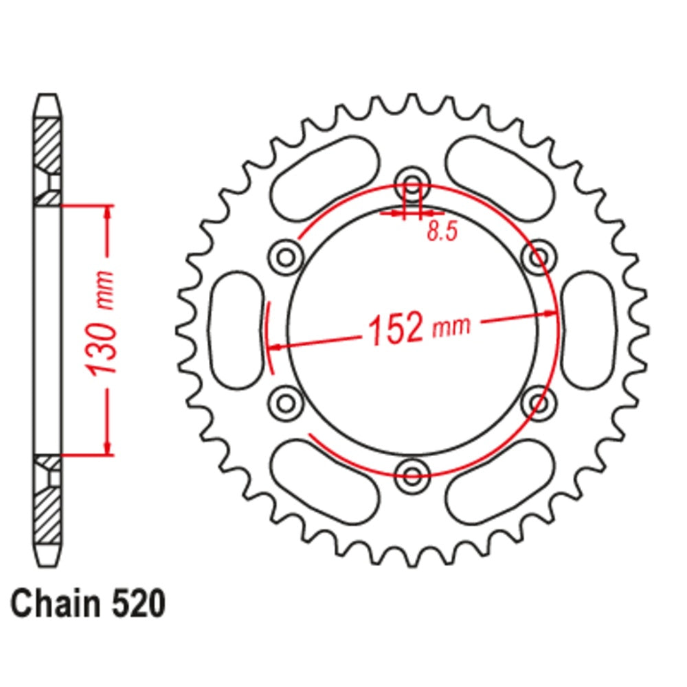 New MTX 48T Sprocket Steel - Rear For BMW G450 X 11-BM8-48