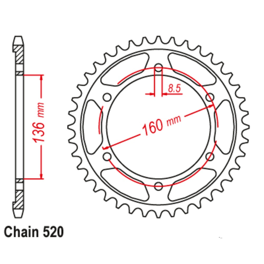 New SUPERSPROX 40T Sprocket Steel - Rear For APRILIA, BMW, HUSQVARNA 11-BMW-40