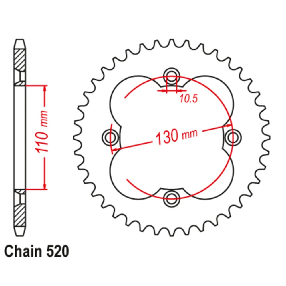 New MTX 38T Sprocket Steel - Rear For HONDA 11-HA2-38