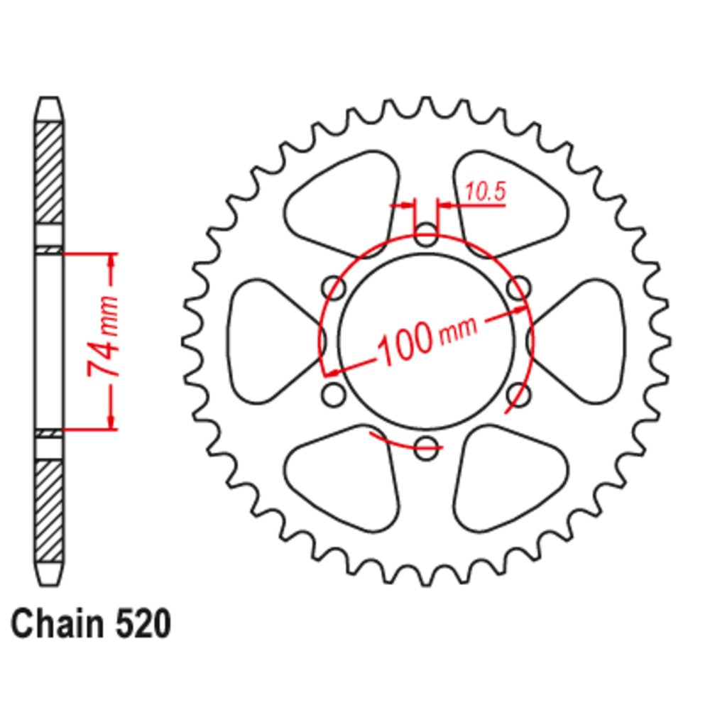 New SUPERSPROX 46T Sprocket Steel - Rear For HYOSUNG GV250 AQUILA 11-HY3-46