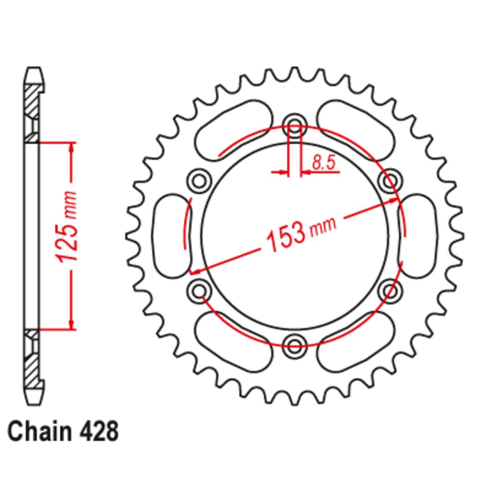New SUPERSPROX 52T Sprocket Steel - Rear For HONDA XR190 (AG-XR) 11-K79-52