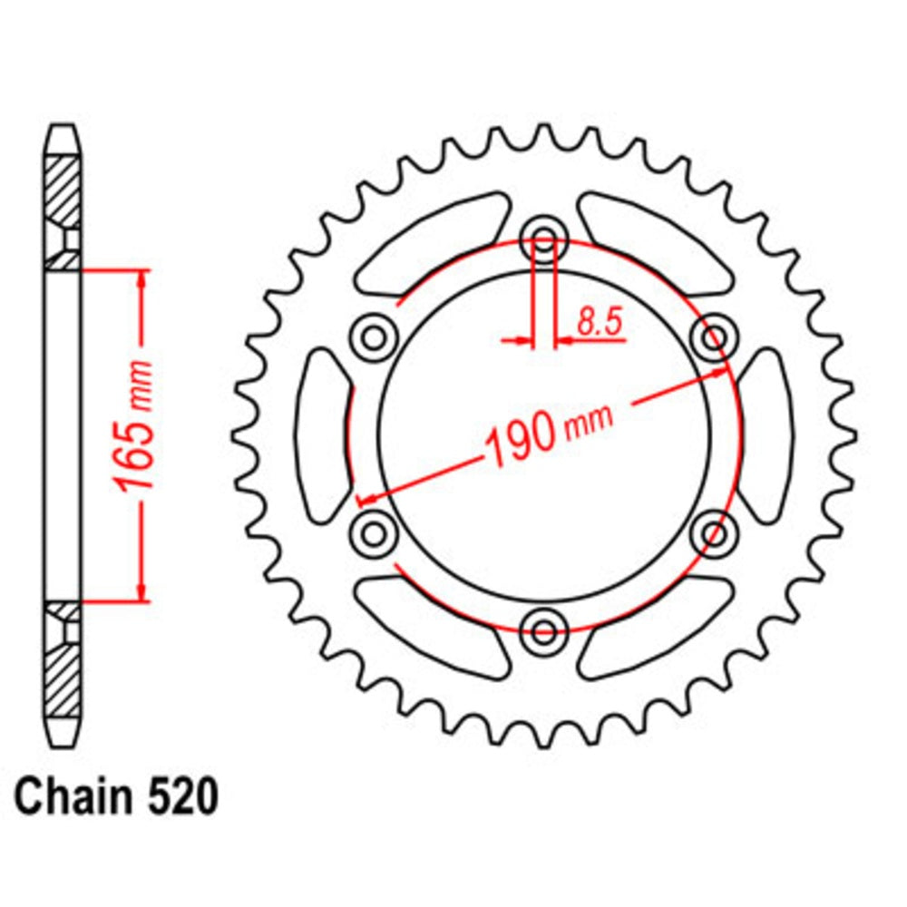 New MTX 48T Sprocket Steel - Rear For KTM 11-KM2-48