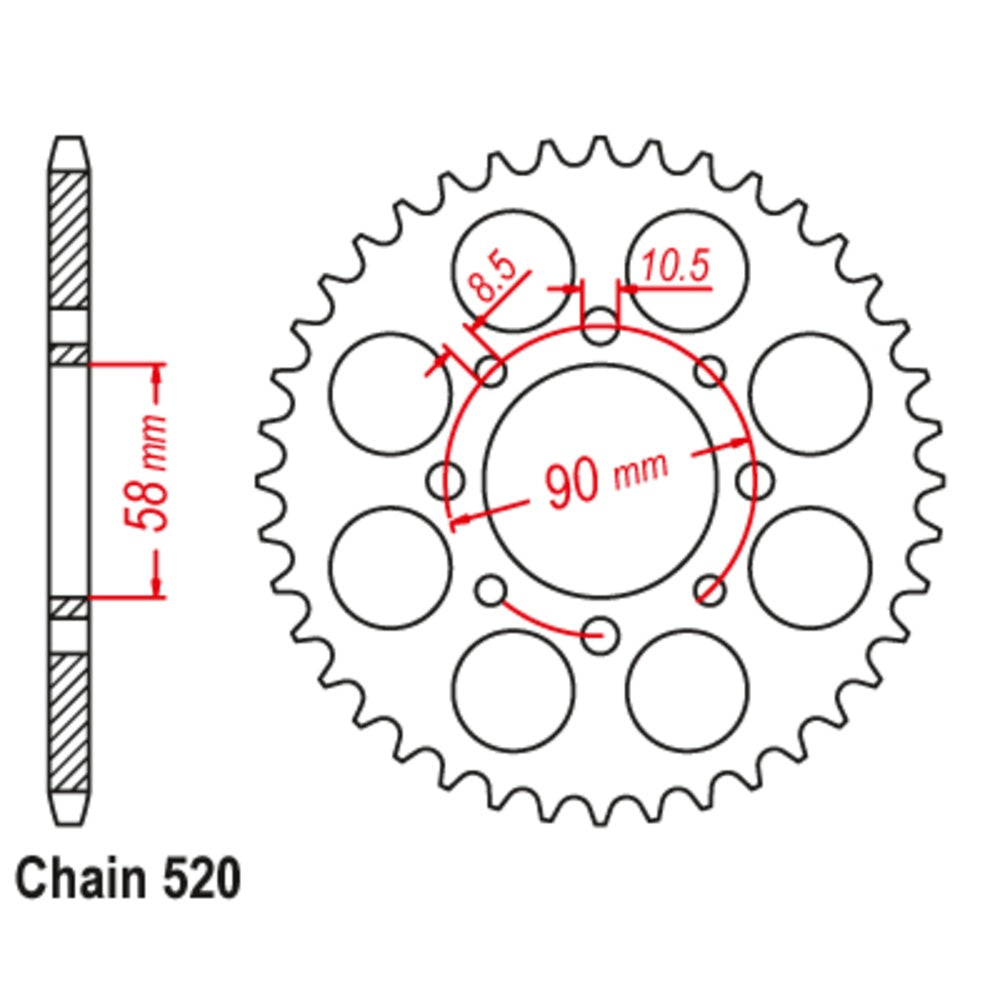 New SUPERSPROX 41T Sprocket Steel - Rear For HONDA, KTM 11-KPK-41