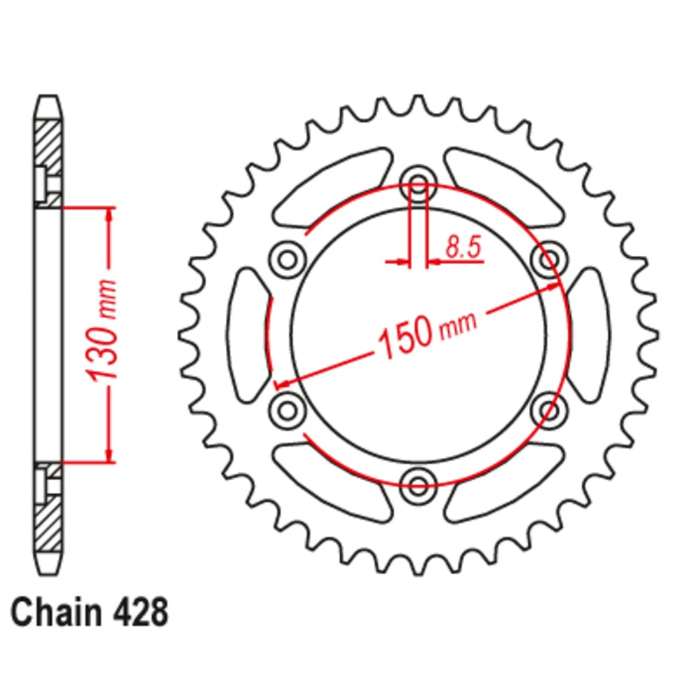 New SUPERSPROX 52T Sprocket Steel - Rear For HONDA 11-KY1-52