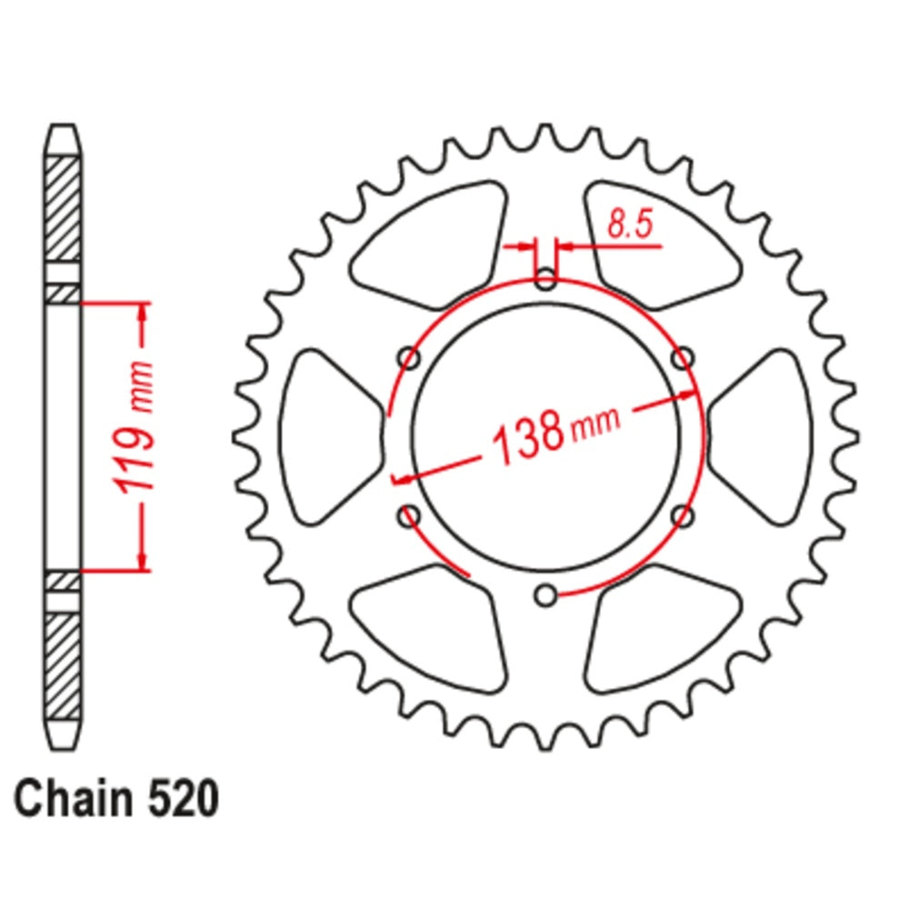 New SUPERSPROX Rear Sprocket Lightweight Alloy For HUSABERG 11A-HSB1-50