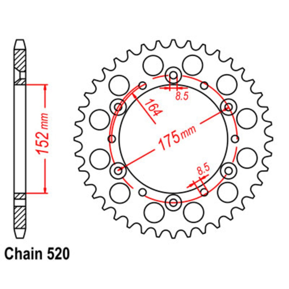SUPERSPROX Rear Sprocket Stealth Composite For YAMAHA 11S-2H0-51