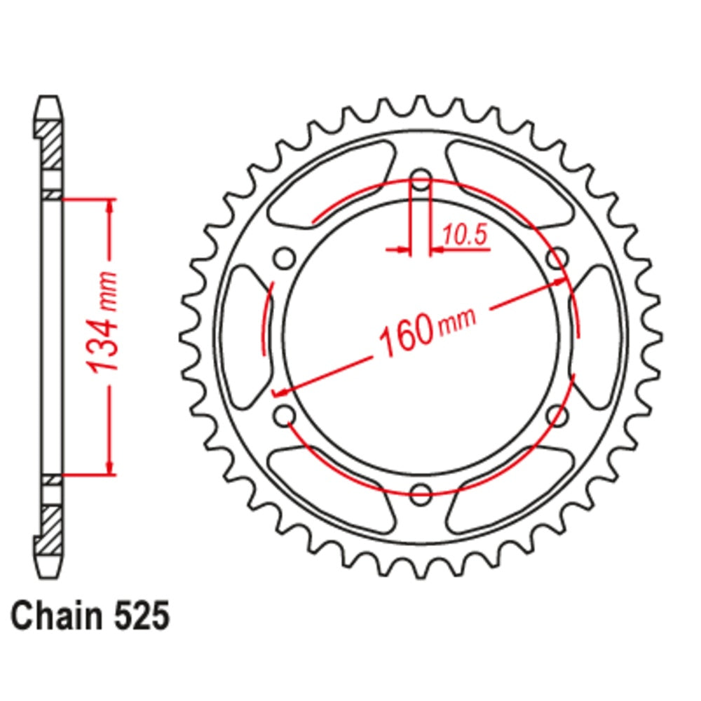 SUPERSPROX Rear Sprocket Stealth Composite High Performance For HONDA 11S-MBW-45