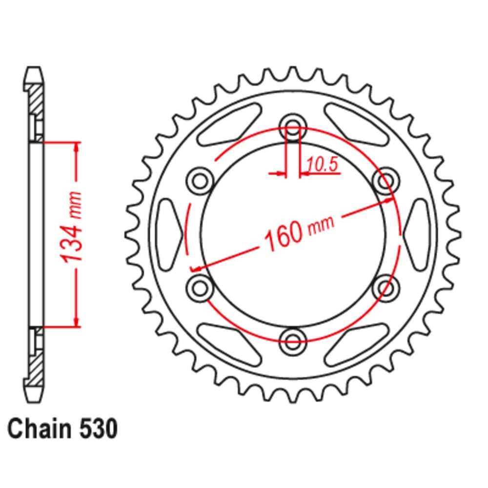 SUPERSPROX Rear Sprocket Stealth Composite High Performance For HONDA 11S-MCJ-44