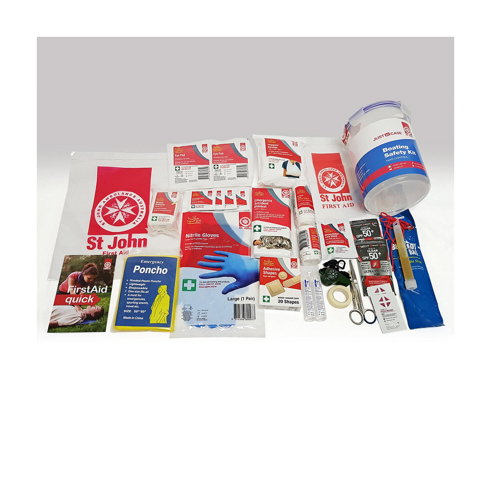 ST JOHN AMBULANCE Boating Safety Kit & First Aid, Water Resistant Case #600205