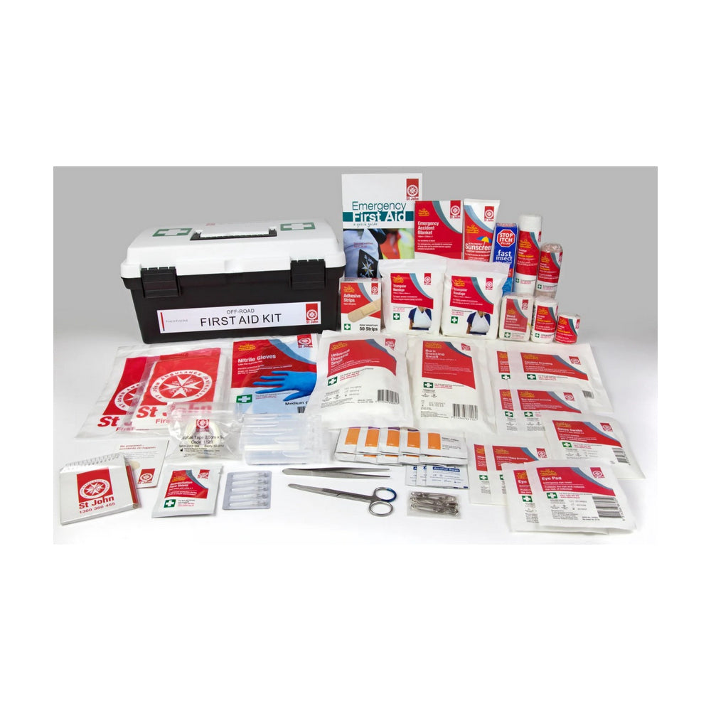 New ST JOHN AMBULANCE Off-road First Aid Kit In Portable Box, 125 Pieces #601801