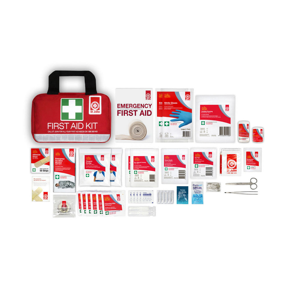 New ST JOHN AMBULANCE Small Household First Aid Kit, Water Resistant #640001