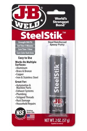 J-B WELD Steelstik Hand-Mixable, Steel-Reinforced, Non-rusting epoxy putty 8267
