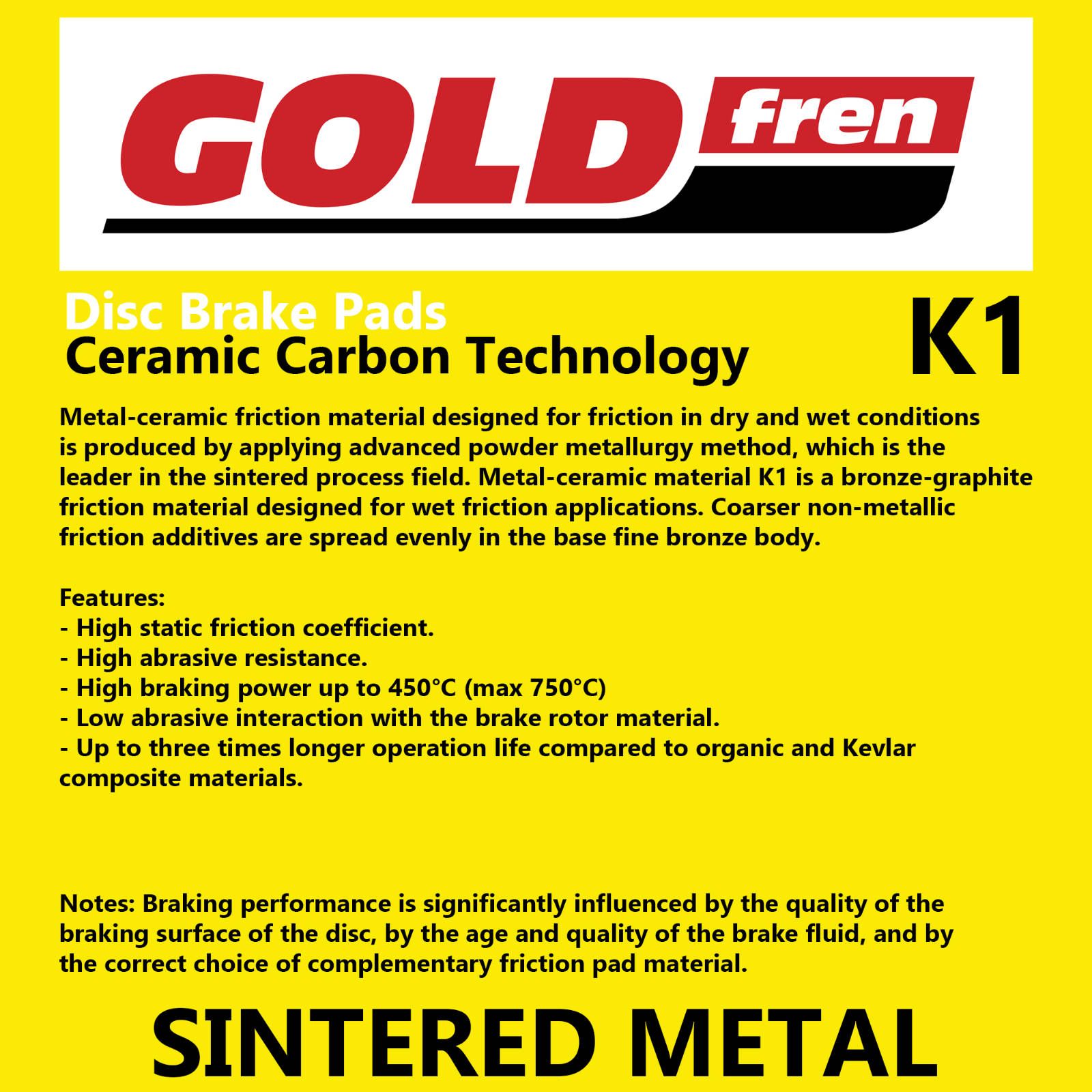 New GOLDFREN Brake Pad - K1 Sintered Off-Road #GF375K1